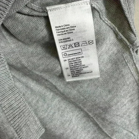 H&M WOMEN Gray/black KNIT V-NECK Small TOP SHIRT BLOUSE SWEATER NWT - Picture 4 of 8